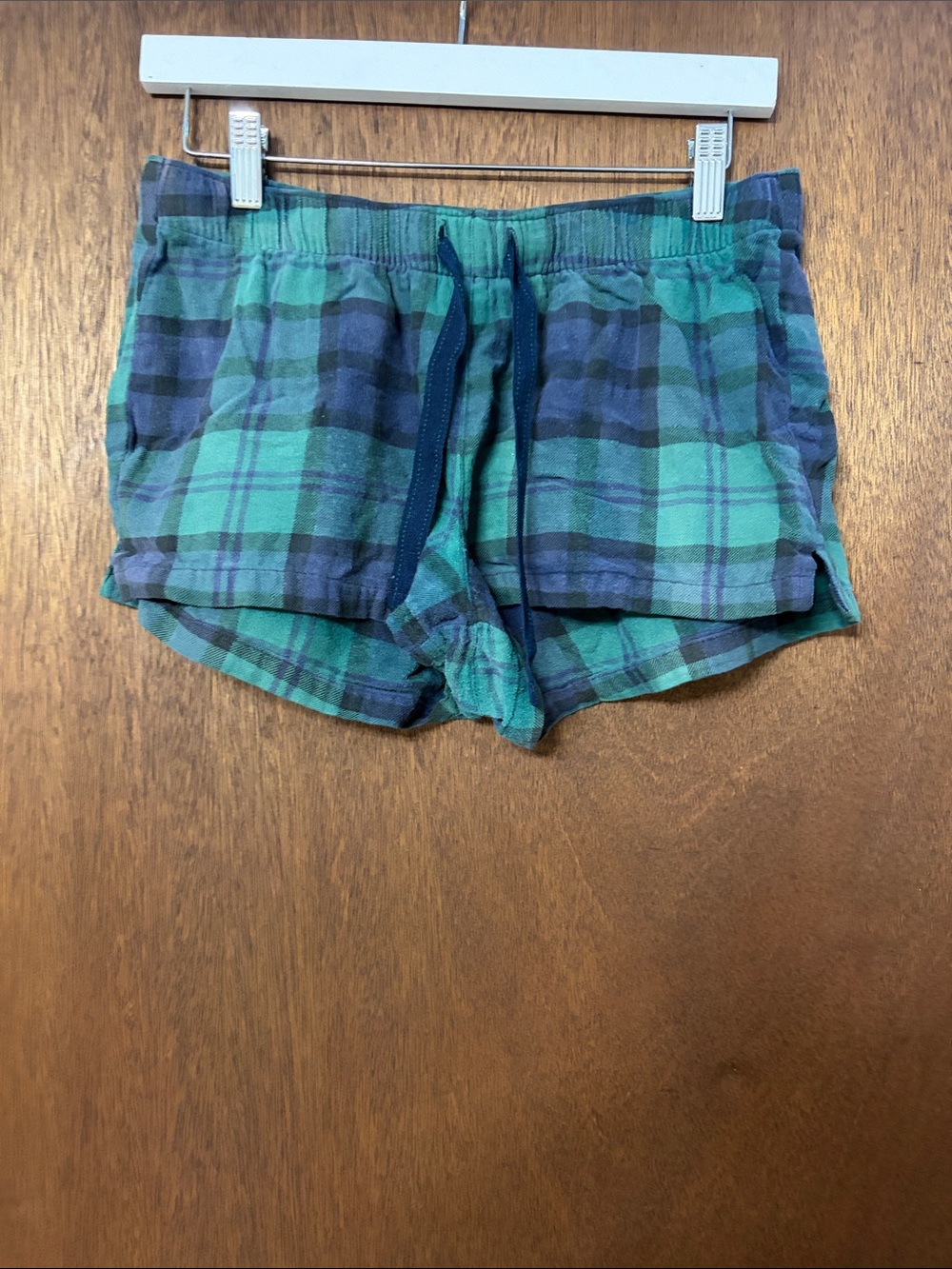 Old Navy Green and Blue Plaid Athletic Lounge Shorts